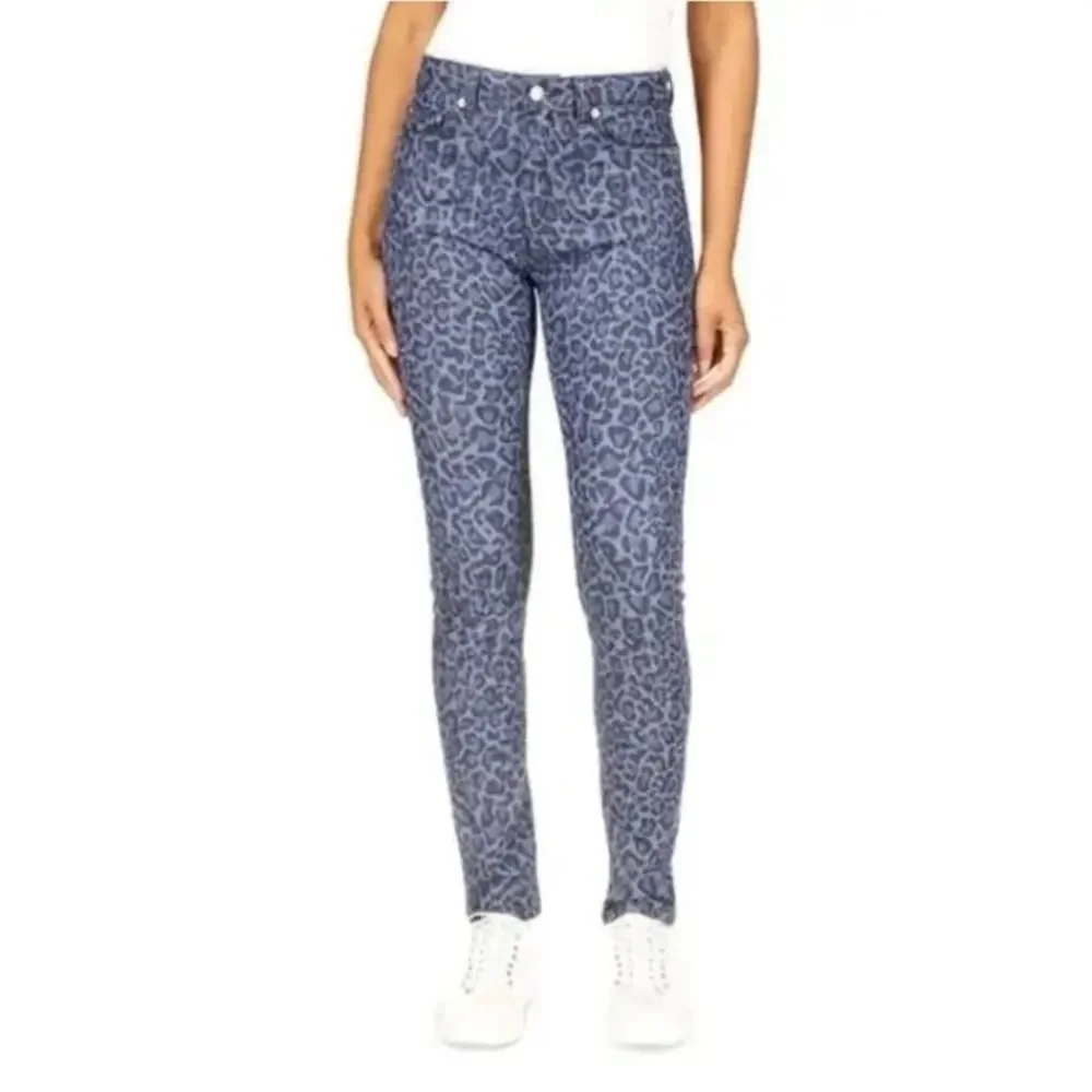 Michael Kors Blue Leopard Print Skinny Jeans
